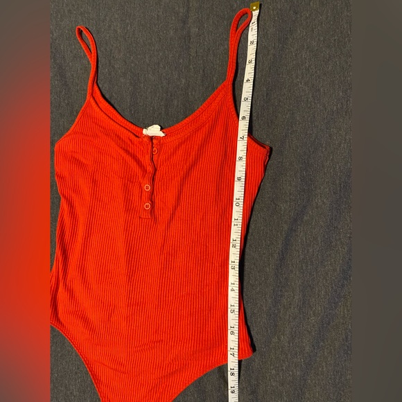Red Henley Bodysuit - Picture 2 of 7